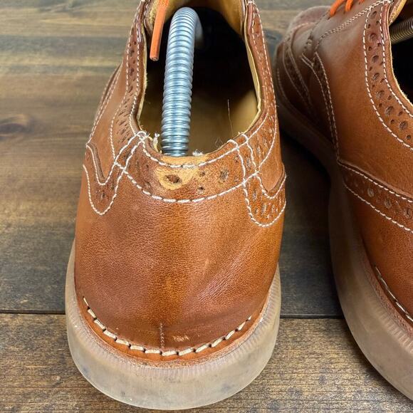 Sperry Men\'s 10 Gold Cup Wingtip Oxfords Dress Shoes Brown Leather Orange Lace main image 7